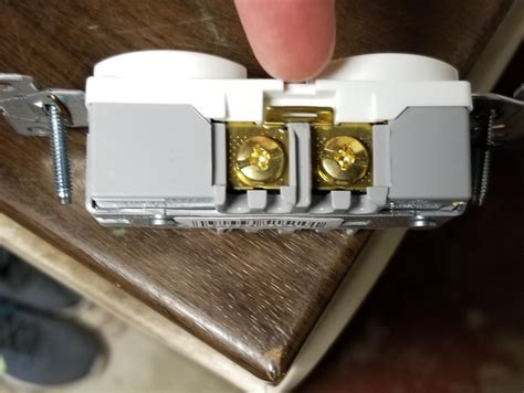 electrical box with tab on bottom|remove connecting tabs from electrical outlet.